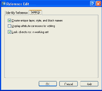 ���������� ���� Reference Edit ������� Settings