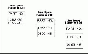 Опция Line Space Factor - Коэффициент интервала между строками