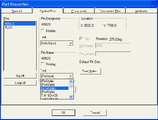 ���� �������� Symbol Pins