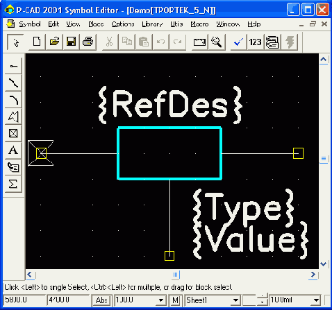 ����� ��������� PCAD Symbol Editor