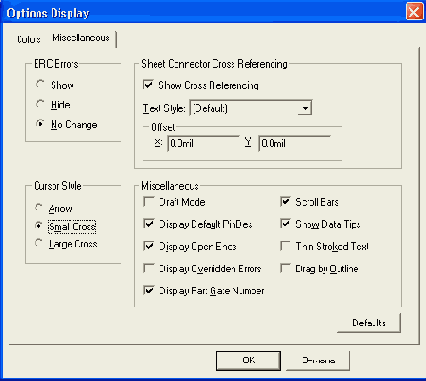 ��������� ������������ ��������� P-CAD Schematic