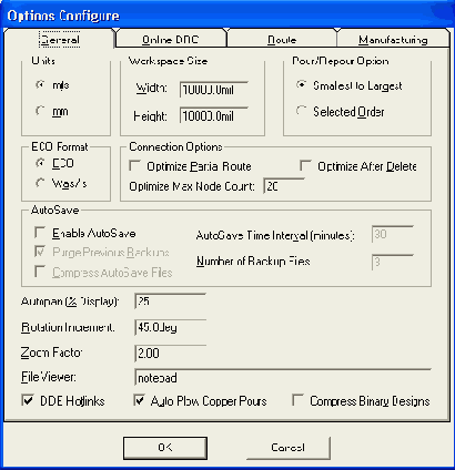 ��������� ������������ PCAD ��� � �������� General