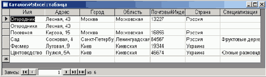 ������ ������ ����� ������� � ���������� � ��� ������ �� ������� Excel