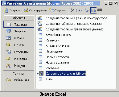 ��������� �������� ������ �������������� Access ��� ���� Excel