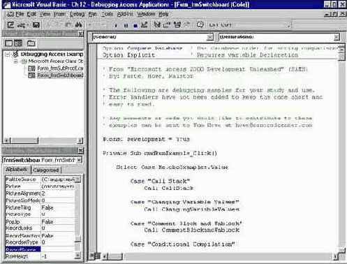 ������ � ����� ���������� Visual Basic (IDE)