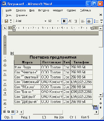 Диалоговое окно Связь