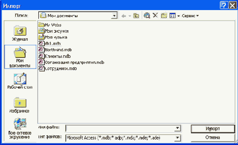 Диалоговое окно Выбор индексного файла