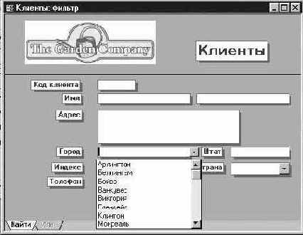 ������������� ������� �������� ������ (Filter By Form)