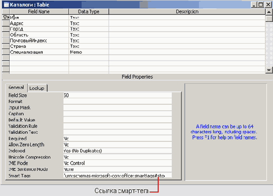 Обновление свойства Смарт-теги