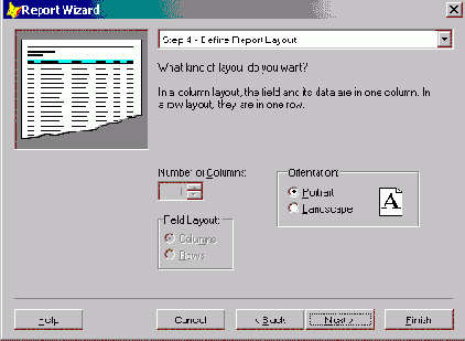 Использование мастера для создания однотабличного отчета