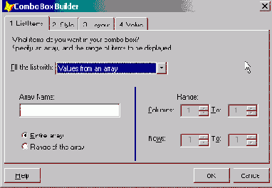 Использование построителя для создания раскрывающегося списка