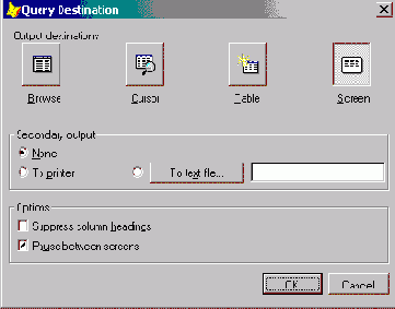 Представление результатов запроса на экране