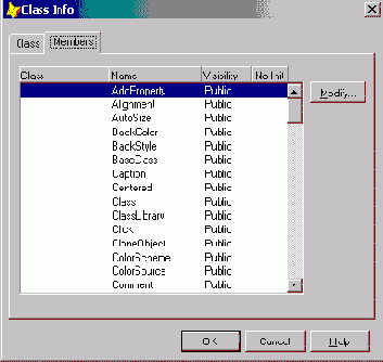 Просмотр информации о классе и определение значка для его обозначения