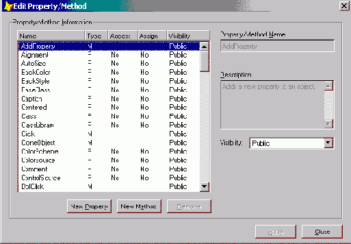 Просмотр информации о классе и определение значка для его обозначения