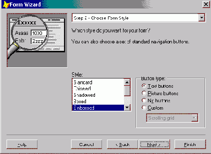Создание формы с помощью мастера