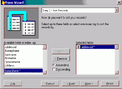 Создание формы с помощью мастера