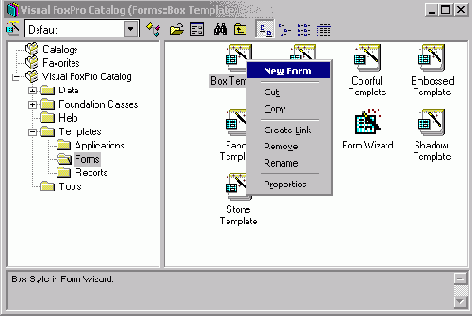 Создание новой формы из Галереи компонентов