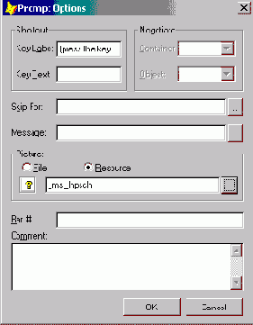 Задание графических изображений пунктам меню