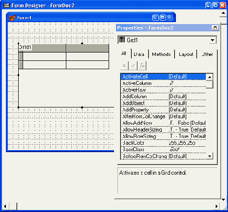 Окно свойств объекта