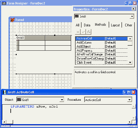 Окно редактирования методов