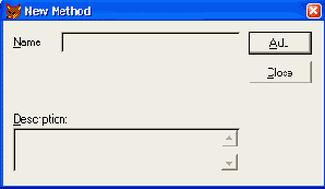 Диалоговое окно New Method