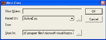 Диалоговое окно New Class