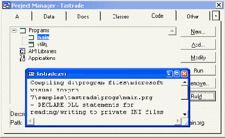 Диалоговое окно, сообщающее об ошибках,возникших при построении приложения