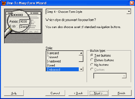 Выбор стиля отображения полей и управляющих кнопок