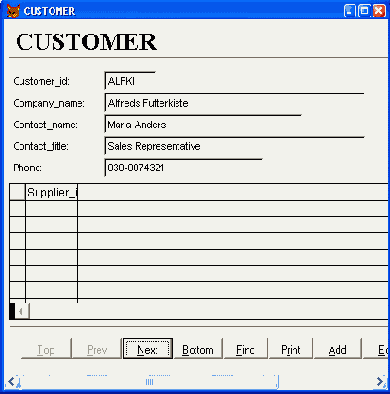 Многотабличная форма, созданная с помощью мастера форм