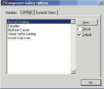 ������� Catalogs ����������� ���� Component Gallery Options