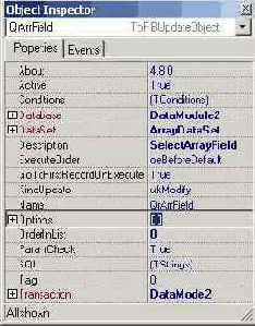 ��������� array-�����. ������ ������������� TpFIBUpdateObject � TDataSetContainer