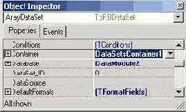 ��������� array-�����. ������ ������������� TpFIBUpdateObject � TDataSetContainer