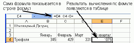 Можно также ввести формулу, щелкнув