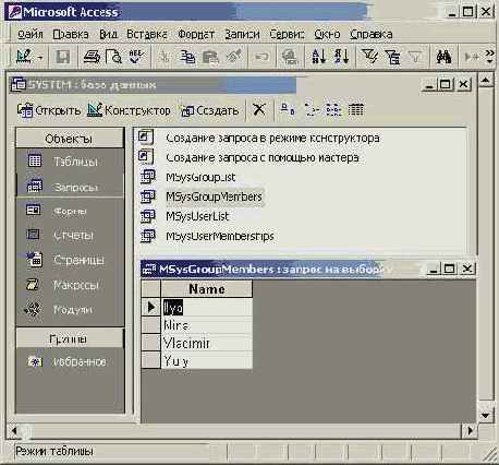 ������ ����������� ������ � Access � �������������� � ��������