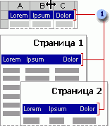 Печать подписей строк и столбцов