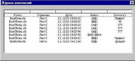 ������ ��������� ������� Change