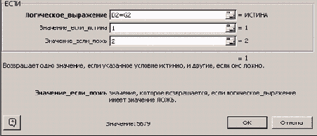Панель функции ЕСЛИ