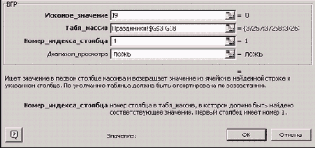 Macтер функций, категория Ссылки и массивы Рис. 7.9. Панель функции ВПР