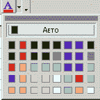 Раскрывающийся список Цвет шрифта на панели инструментов Форматирование