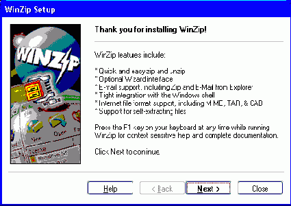 Инсталлятор архиватора WinZip