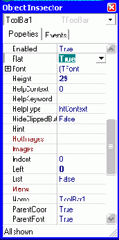 Свойство Flat компонента Toolbar