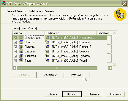 �������������� ���� ������ Microsoft Access � ������ Microsoft SQL