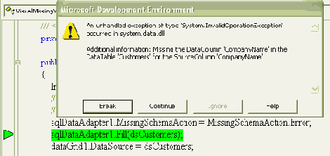 �������� MissingSchemaAction