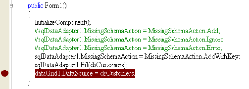�������� MissingSchemaAction