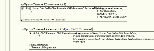 �������� �������� OleDbCommand ��� �������� ��������� � ���� ������