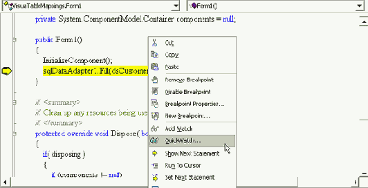 �������� TableMappings. ���� QuickWatch