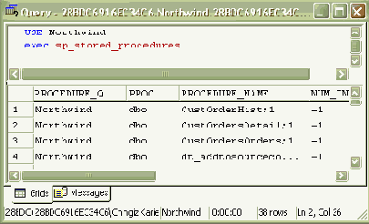 �������� �������� �������� � SQL Query Analyzer