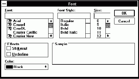 ������� ChooseFont