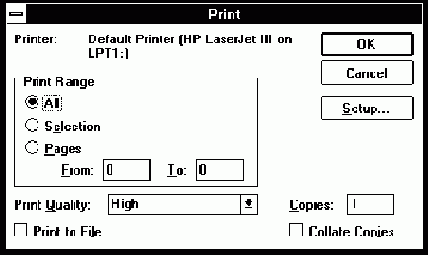 ������� PrintDlg