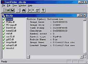 Использование утилиты CrashFinder